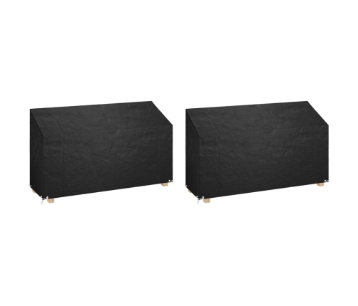 Fundas bancos jardín 2 uds 12 ojales polietileno 210x70x70/88cm