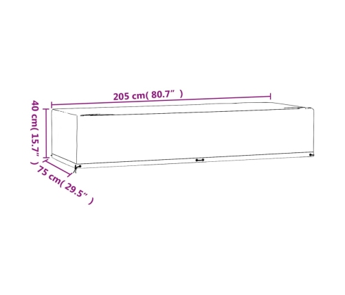 Fundas para tumbonas 2 uds 12 ojales polietileno 205x75x40 cm