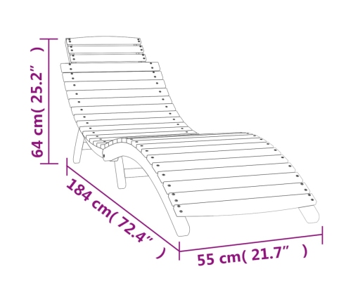 vidaXL Tumbonas 2 uds madera maciza acacia blanco 184x55x64 cm