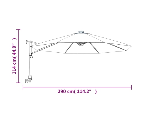 Sombrilla de pared verde manzana 290 cm