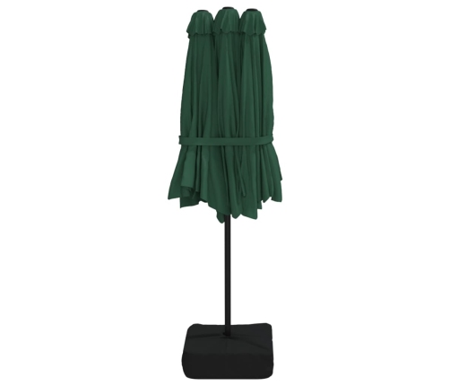 Sombrilla doble verde 449x245 cm