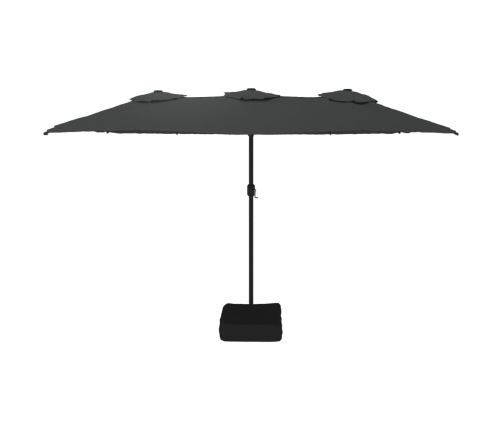Sombrilla doble gris antracita 449x245 cm