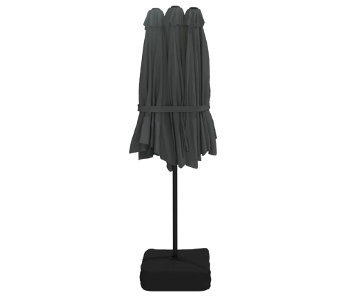 Sombrilla doble gris antracita 449x245 cm
