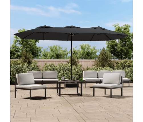 Sombrilla doble gris antracita 449x245 cm