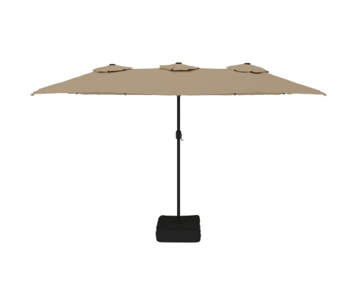Sombrilla doble gris taupe 449x245 cm