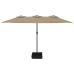 Sombrilla doble gris taupe 449x245 cm