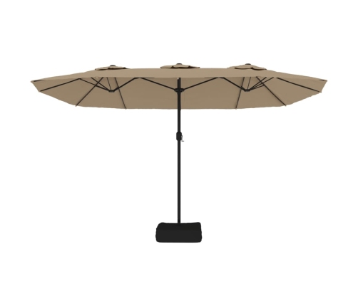 Sombrilla doble gris taupe 449x245 cm