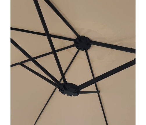 Sombrilla doble gris taupe 449x245 cm