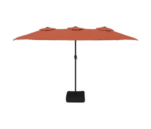 Sombrilla de jardín doble color terracota 449x245 cm