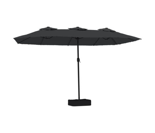 Sombrilla de jardín doble negro 449x245 cm
