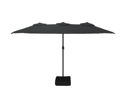 Sombrilla de jardín doble negro 449x245 cm