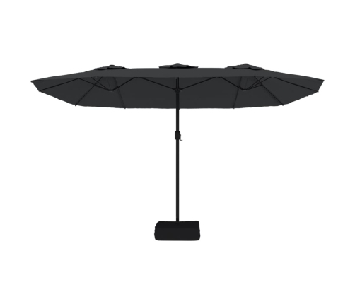 Sombrilla de jardín doble negro 449x245 cm
