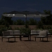 Sombrilla doble de jardín con luces LED negro 449x245 cm