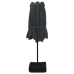 Sombrilla doble de jardín con luces LED negro 449x245 cm
