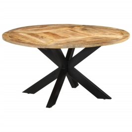 Mesa de comedor madera maciza de mango sin tratar Ø150x76 cm