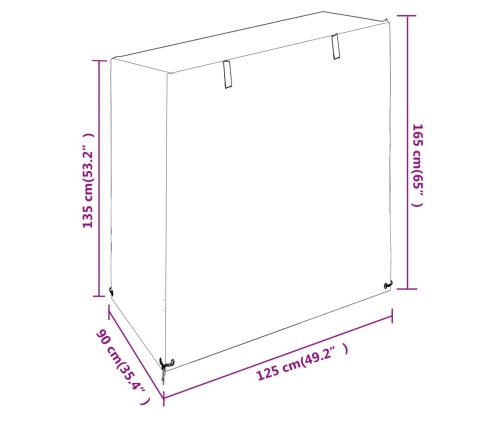 Funda para banco balancín 8 ojales polietileno 125x90x135/165cm