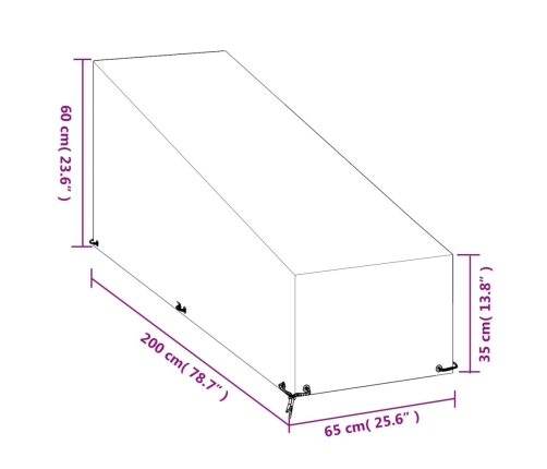 Funda para tumbona 12 ojales polietileno 200x65x35/60 cm