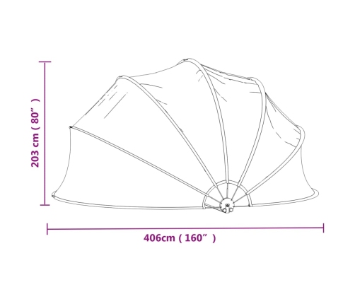 Cúpula para piscina redonda PVC 406x203 cm
