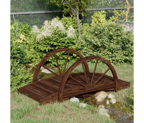 Puente de jardín con media rueda madera maciza abeto 99x50x38cm