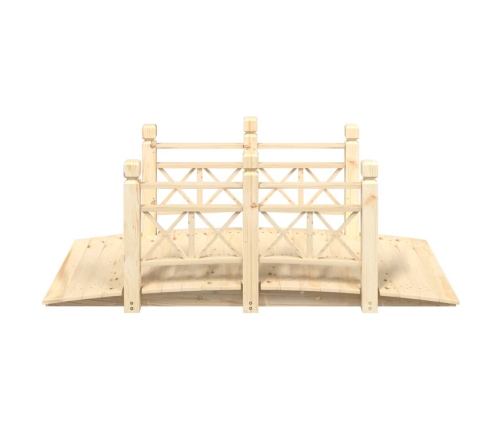 Puente de jardín con barandillas madera de abeto 150x67x56cm