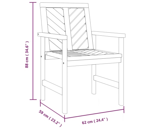 Sillas de comedor para jardín 4 uds madera maciza acacia