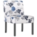 Silla tapizada de tela con estampado de flores azul