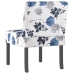 Silla tapizada de tela con estampado de flores azul