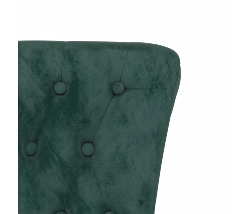 Sillón de respaldo alto con botones terciopelo verde oscuro