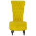 Sillón de respaldo alto con botones terciopelo amarillo