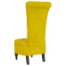 Sillón de respaldo alto con botones terciopelo amarillo