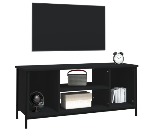 Mueble de TV madera contrachapada negro 102x35x45 cm