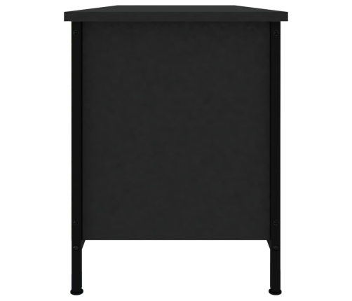 Mueble de TV madera contrachapada negro 102x35x45 cm