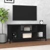 Mueble de TV madera contrachapada negro 102x35x45 cm