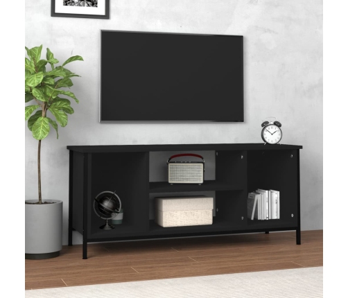 Mueble de TV madera contrachapada negro 102x35x45 cm