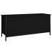 Mueble TV con puertas madera contrachapada negro 102x35x45 cm