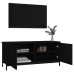 Mueble TV con puertas madera contrachapada negro 102x35x45 cm