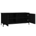 Mueble TV con puertas madera contrachapada negro 102x35x45 cm