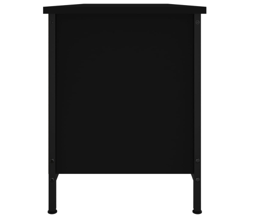 Mueble TV con puertas madera contrachapada negro 102x35x45 cm