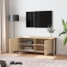 Mueble TV con puertas contrachapada roble Sonoma 102x35x45 cm