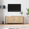 Mueble TV con puertas contrachapada roble Sonoma 102x35x45 cm