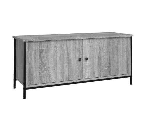 Mueble TV con puertas contrachapada gris Sonoma 102x35x45 cm