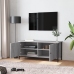 Mueble TV con puertas contrachapada gris Sonoma 102x35x45 cm