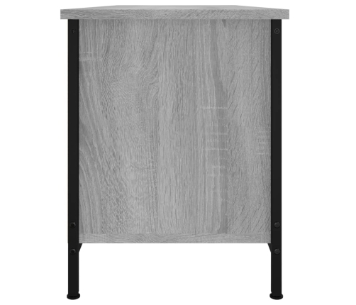 Mueble TV con puertas contrachapada gris Sonoma 102x35x45 cm