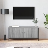 Mueble TV con puertas contrachapada gris Sonoma 102x35x45 cm