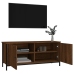 Mueble TV con puertas contrachapada marrón roble 102x35x45 cm