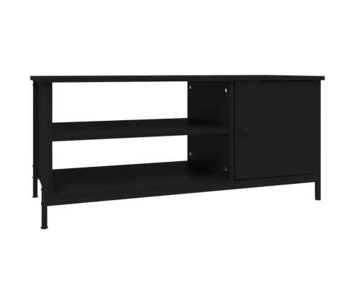 Mueble de TV madera contrachapada negro 100x40x45 cm