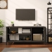 Mueble de TV madera contrachapada negro 100x40x45 cm