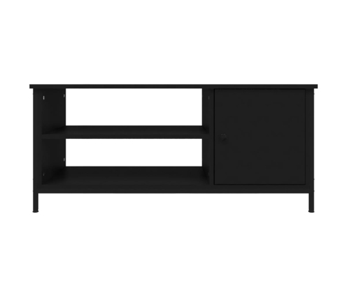 Mueble de TV madera contrachapada negro 100x40x45 cm