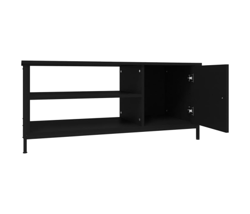 Mueble de TV madera contrachapada negro 100x40x45 cm