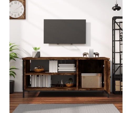 Mueble de TV madera contrachapada roble ahumado 100x40x45 cm